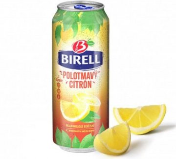 Birell Polotmavý citron, ochucené nealko, plech 0.5l